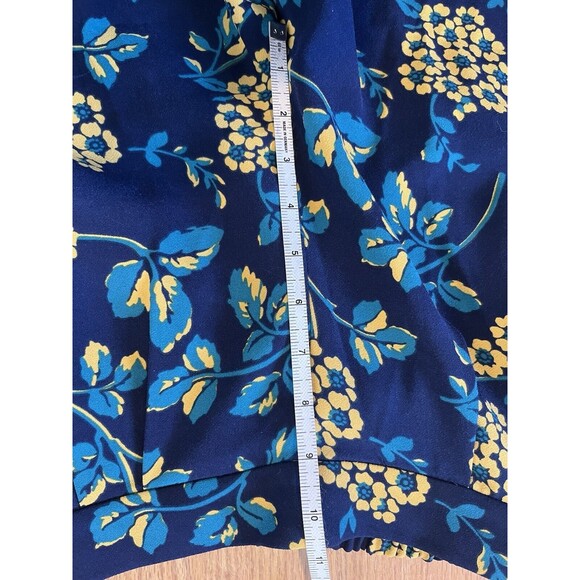 J Crew Navy Floral Print High Waist Wide Leg Cropped Pull On Pants Size 2 - Picture 10 of 11